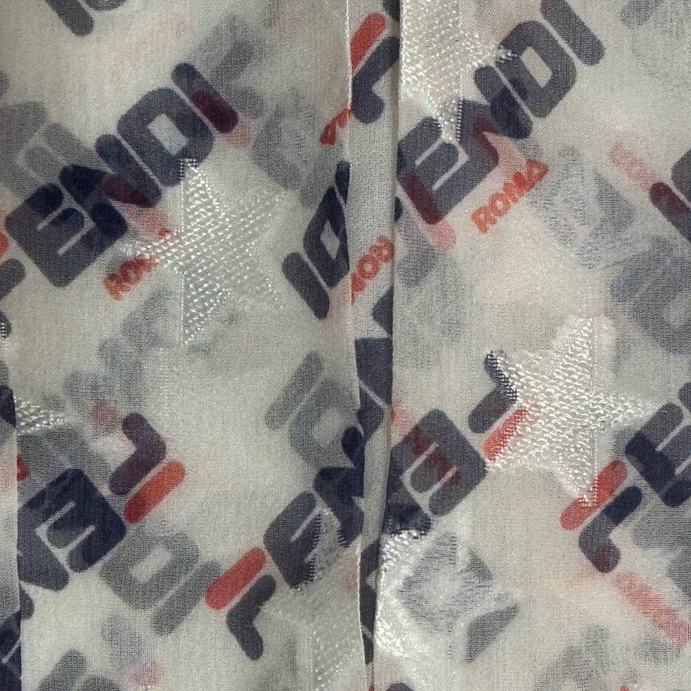 FENDI Mania Peated Midi Skirt Red Blue White Silk Blend Size XXS Designer Luxury - Picture 8 of 13